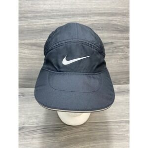 Nike Tailwind Cap Strap Back Hat Black Dri Fit Logo Vented Adjustable Running